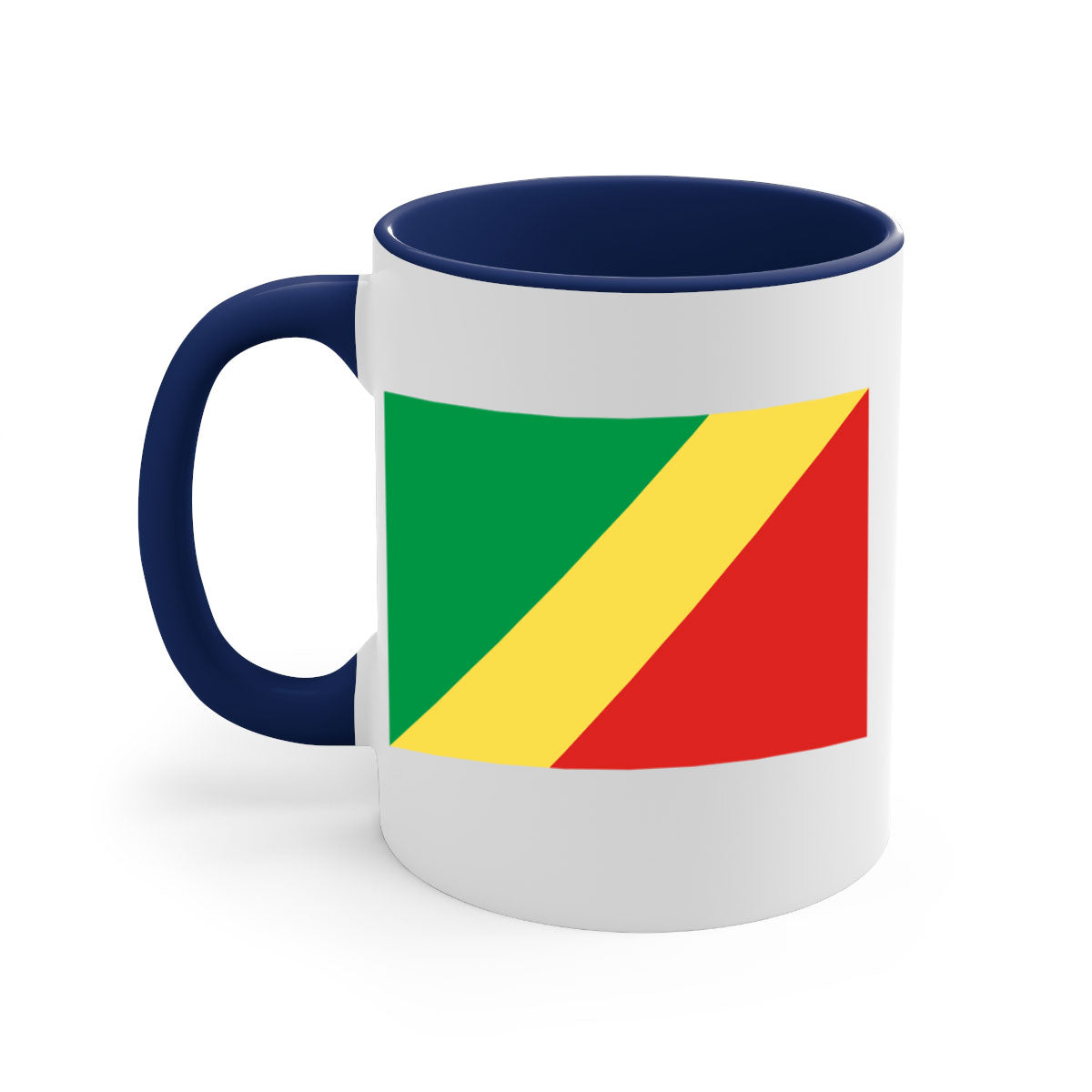 Congo Republic of the 158# Mug with colorful handle and glossy finish, perfect for coffee or tea.