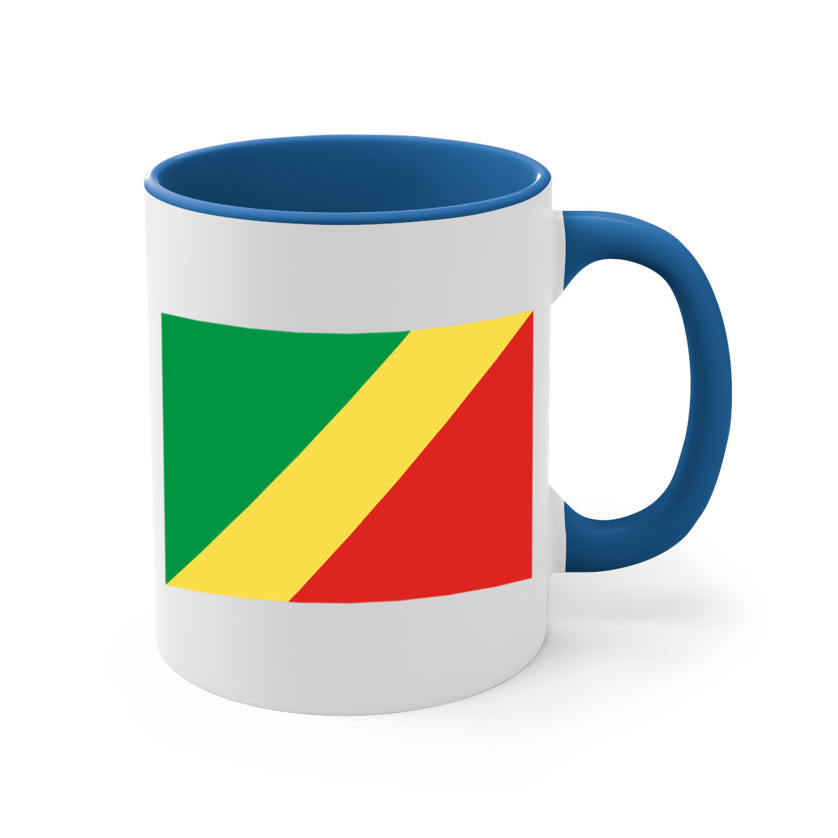 Congo Republic of the 158# Mug with colorful handle and glossy finish, perfect for coffee or tea.