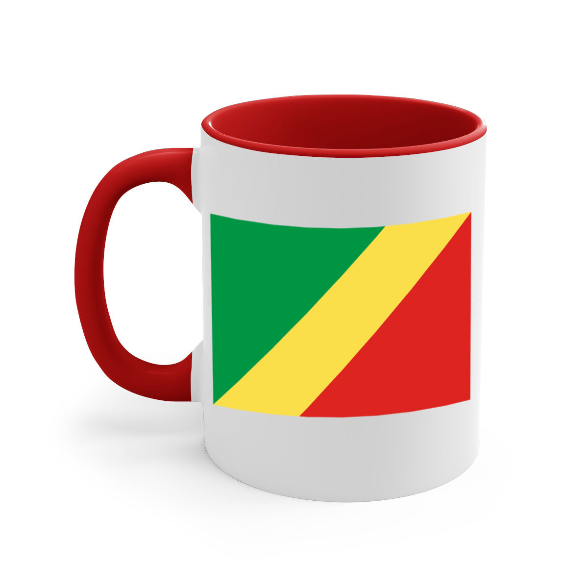 Congo Republic of the 158# Mug with colorful handle and glossy finish, perfect for coffee or tea.