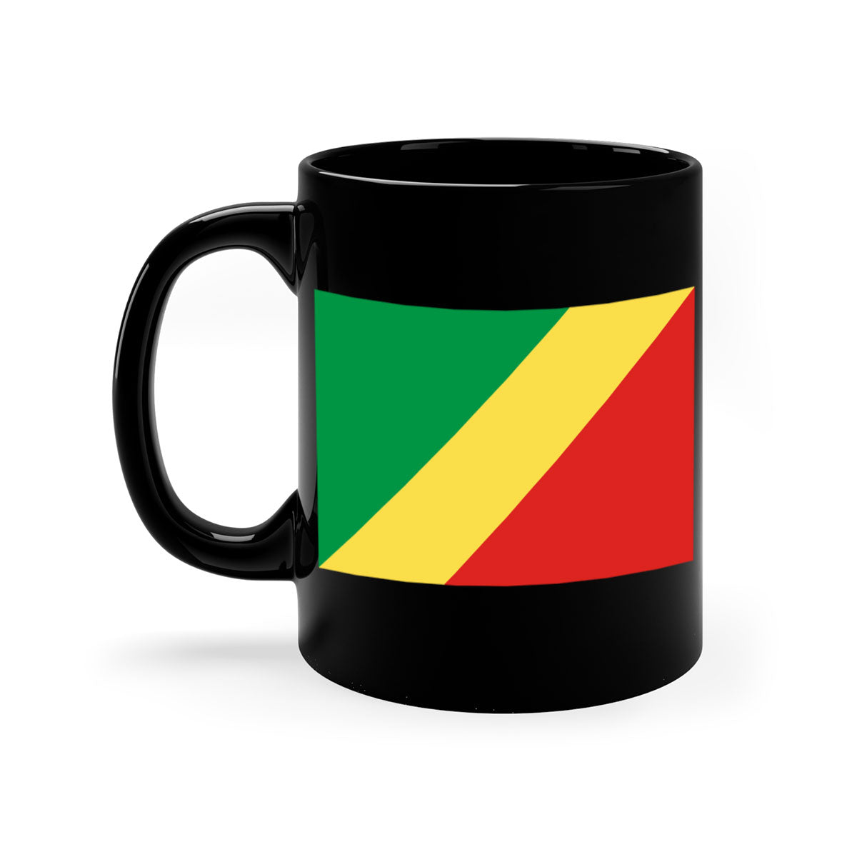 Congo Republic of the 158# Mug with colorful handle and glossy finish, perfect for coffee or tea.