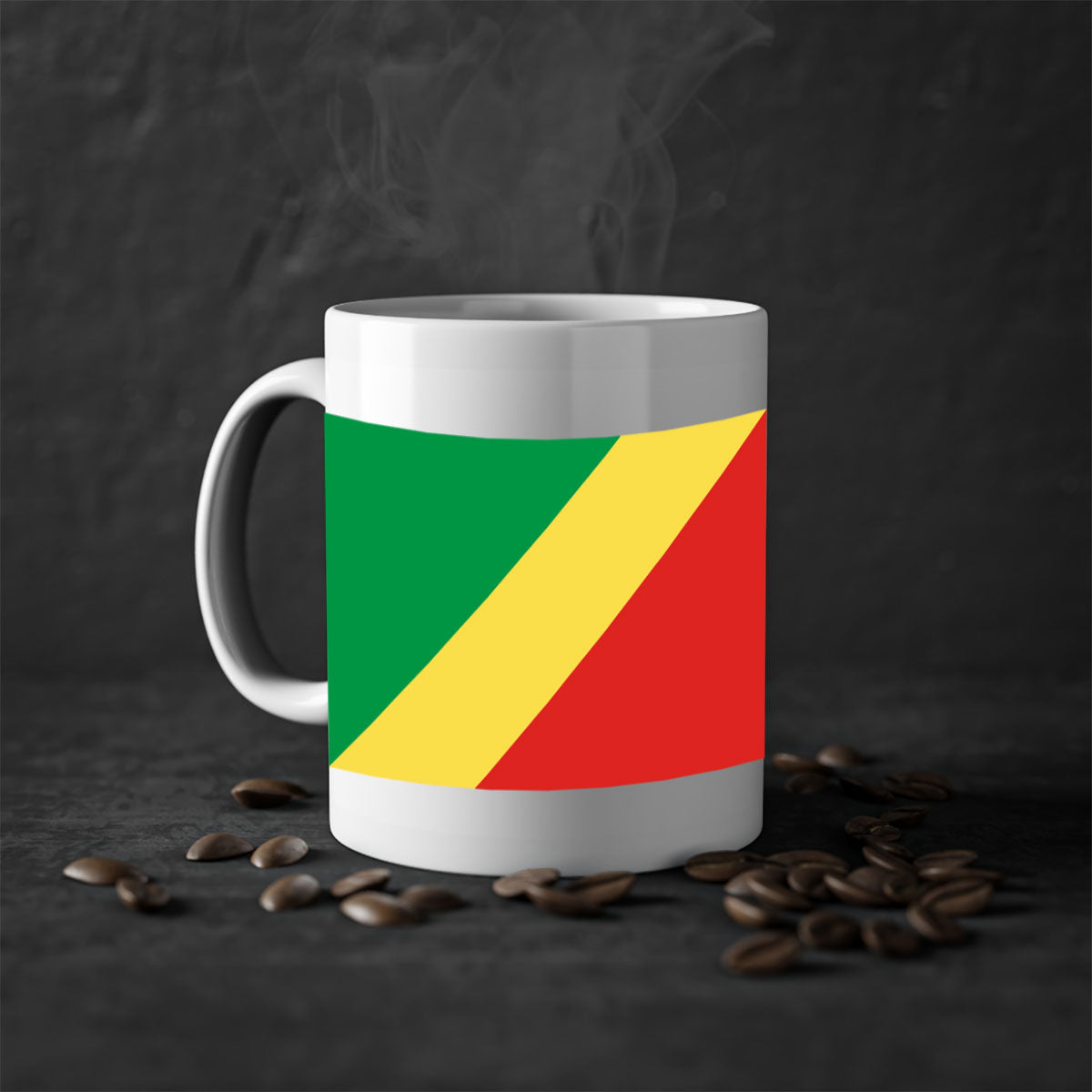 Congo Republic of the 158# Mug with colorful handle and glossy finish, perfect for coffee or tea.