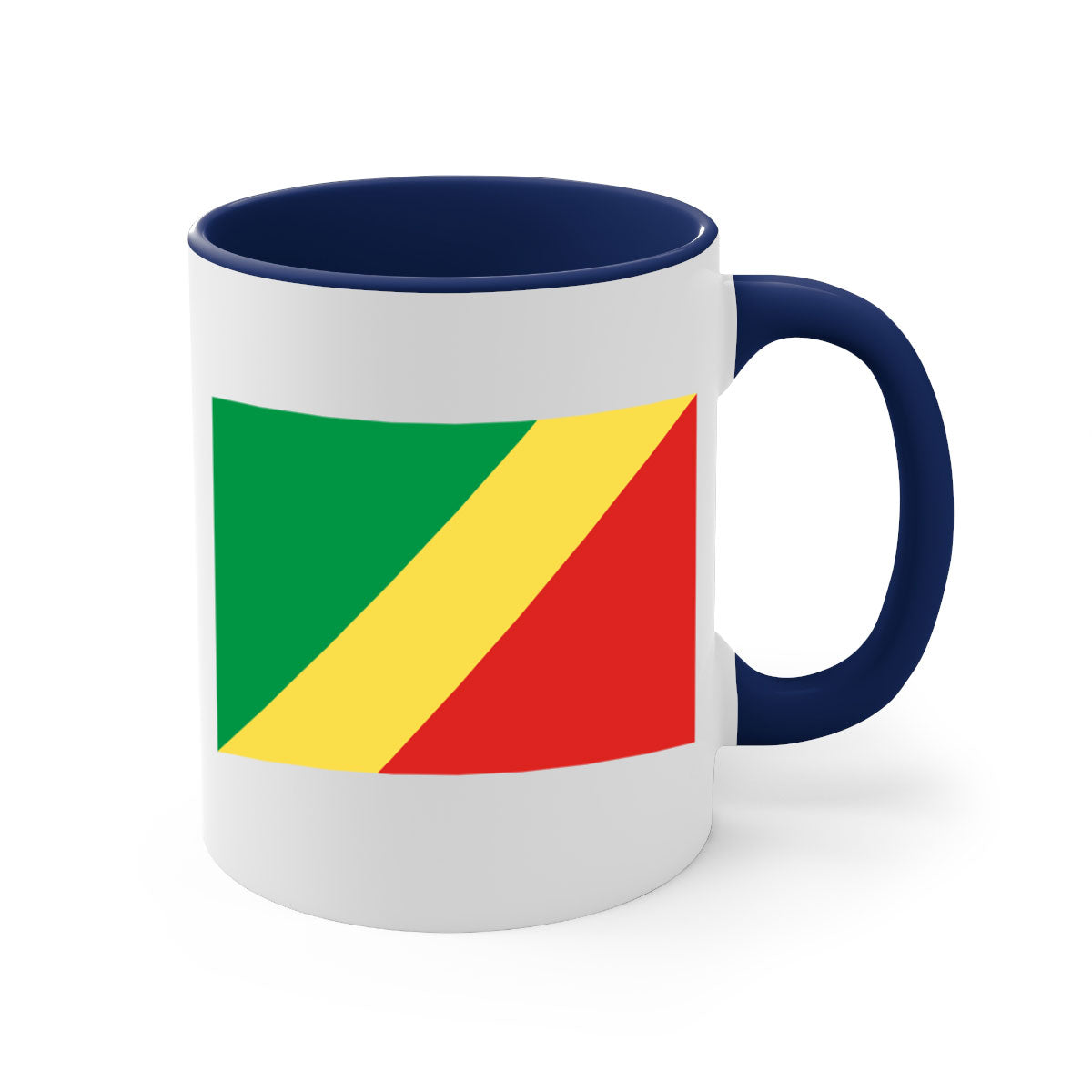 Congo Republic of the 158# Mug with colorful handle and glossy finish, perfect for coffee or tea.