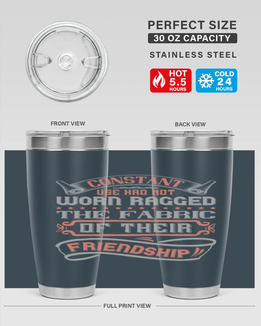 A stylish 20oz stainless steel tumbler with a double wall vacuum design, featuring a press-in lid, perfect for hot and cold beverages.