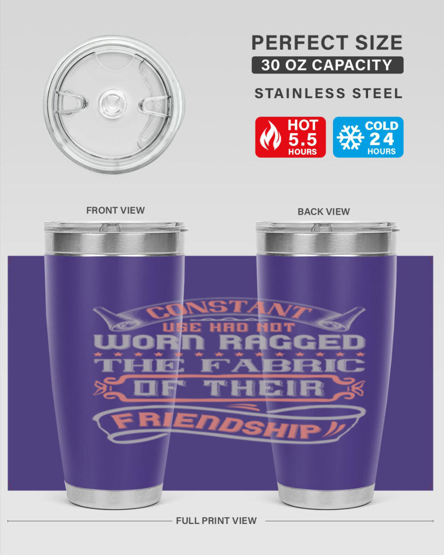 A stylish 20oz stainless steel tumbler with a double wall vacuum design, featuring a press-in lid, perfect for hot and cold beverages.