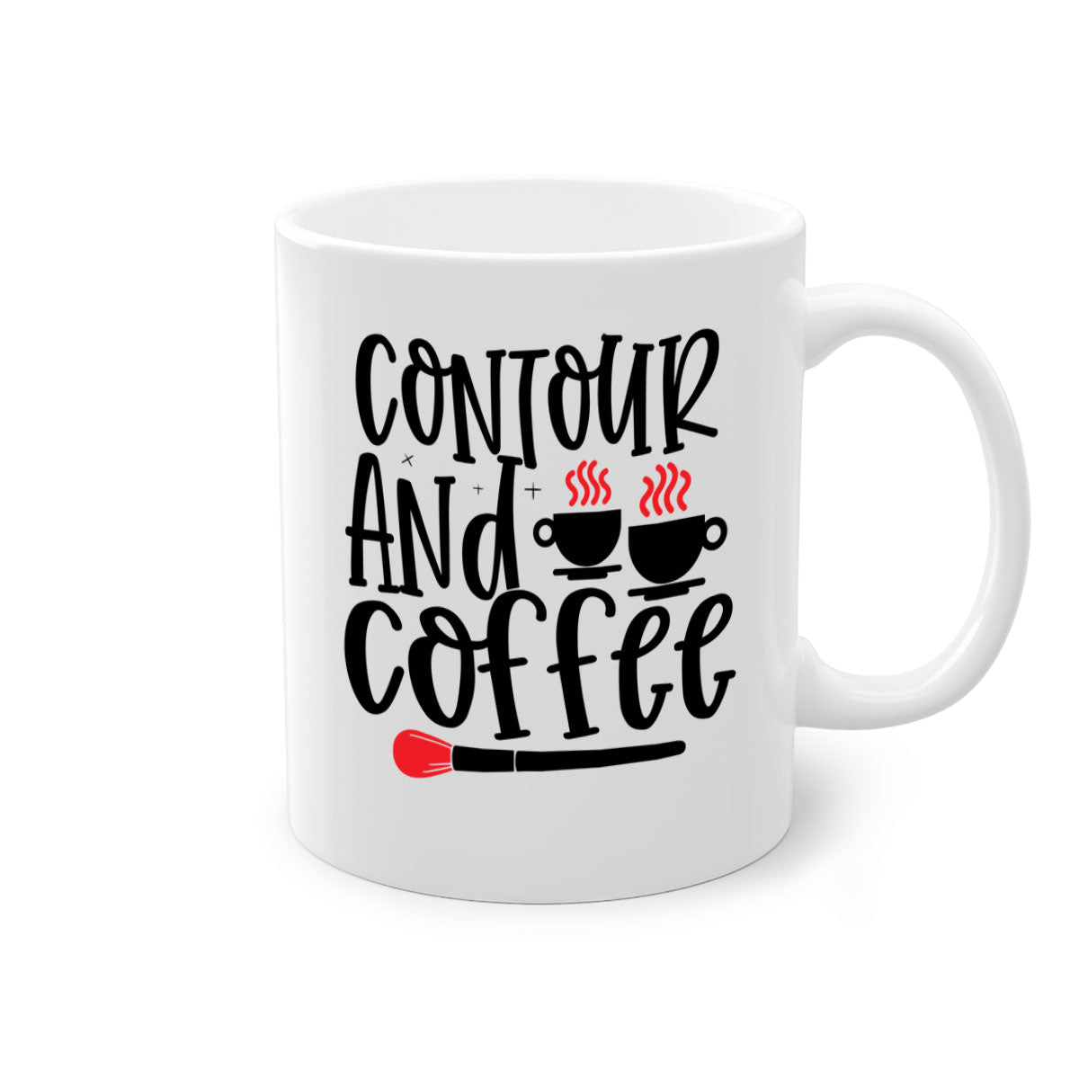 Contour And Coffee Style 242# Mug featuring a glossy finish, colored handle, and interior in five vibrant colors.
