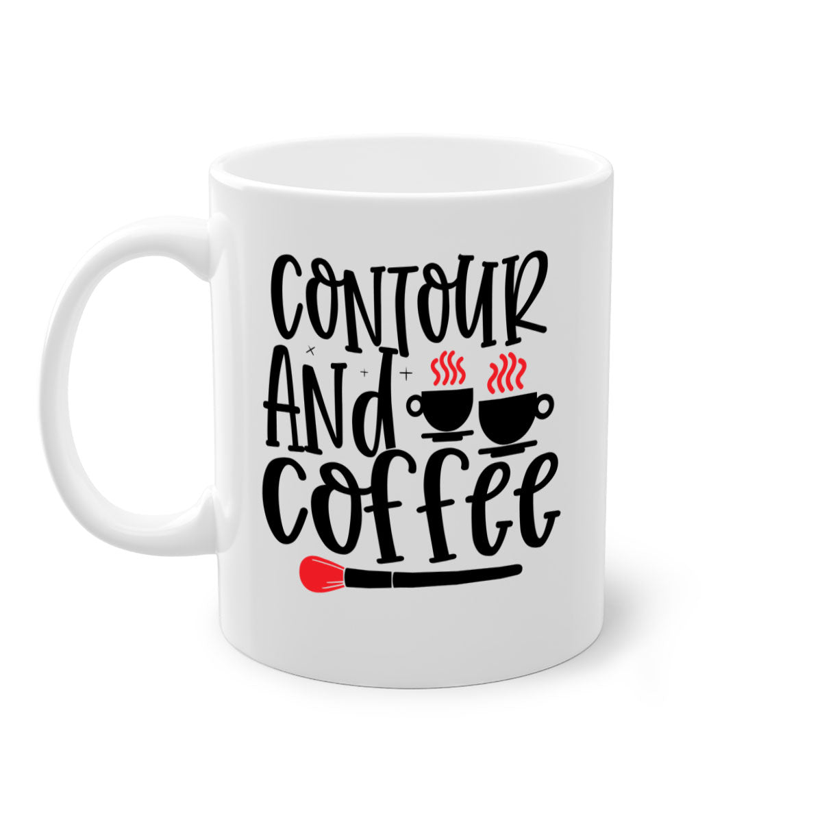 Contour And Coffee Style 242# Mug featuring a glossy finish, colored handle, and interior in five vibrant colors.