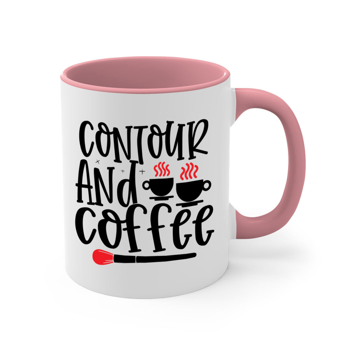 Contour And Coffee Style 242# Mug featuring a glossy finish, colored handle, and interior in five vibrant colors.