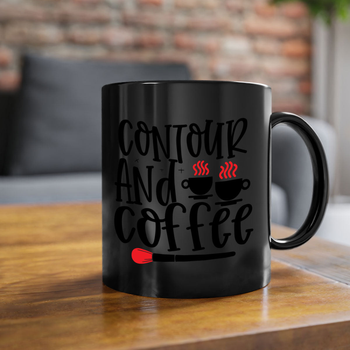 Contour And Coffee Style 242# Mug featuring a glossy finish, colored handle, and interior in five vibrant colors.
