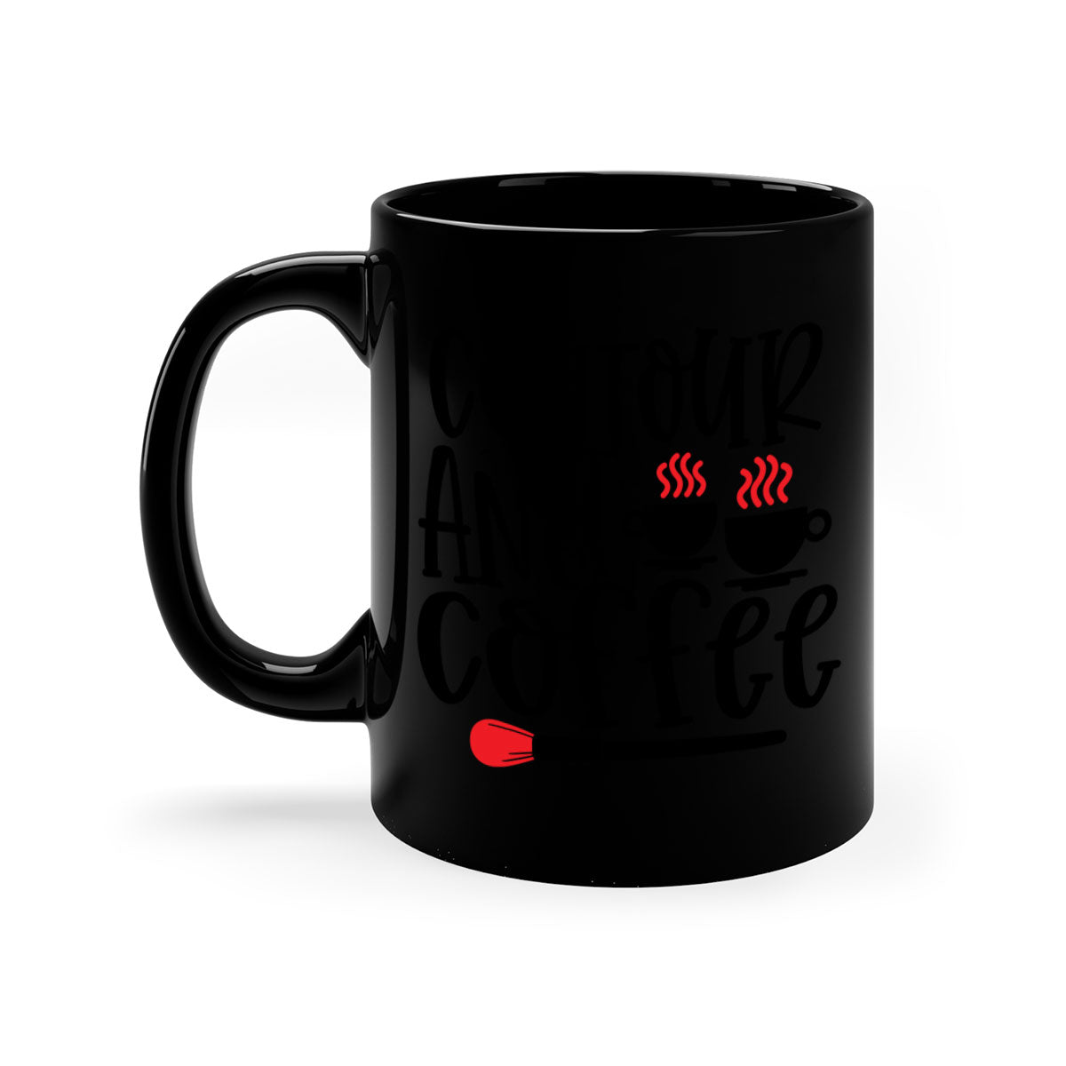 Contour And Coffee Style 242# Mug featuring a glossy finish, colored handle, and interior in five vibrant colors.