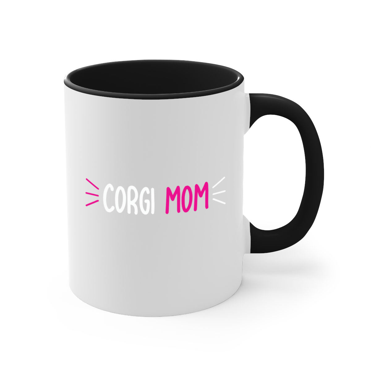 Corgi Mom 192# Mug with colorful handle and glossy finish, perfect for coffee or tea.