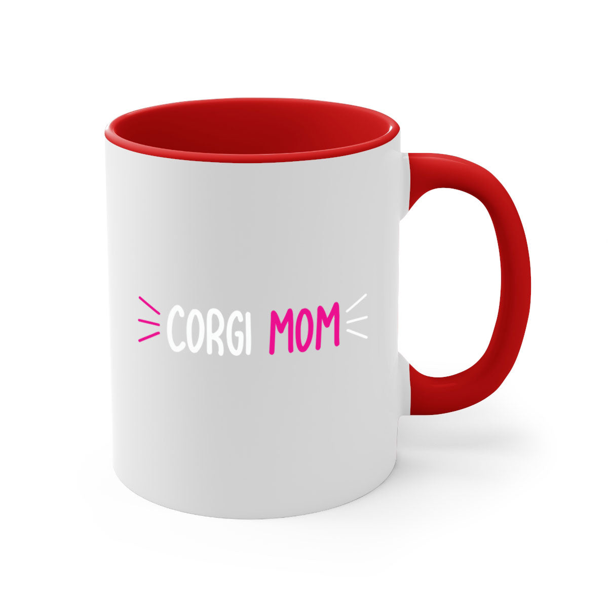 Corgi Mom 192# Mug with colorful handle and glossy finish, perfect for coffee or tea.