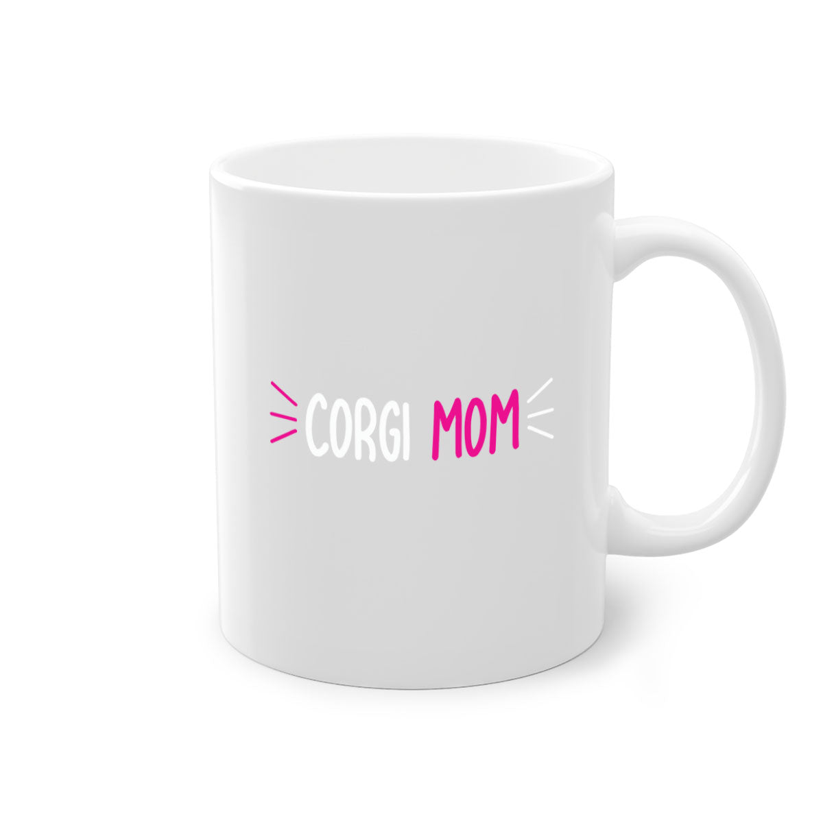 Corgi Mom 192# Mug with colorful handle and glossy finish, perfect for coffee or tea.
