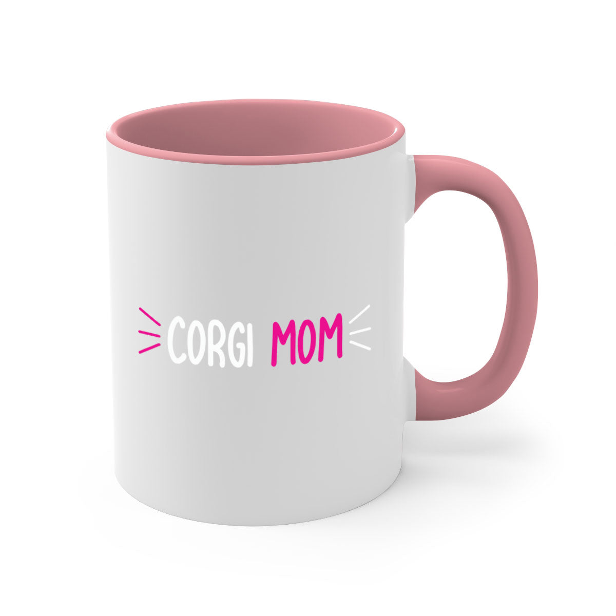 Corgi Mom 192# Mug with colorful handle and glossy finish, perfect for coffee or tea.