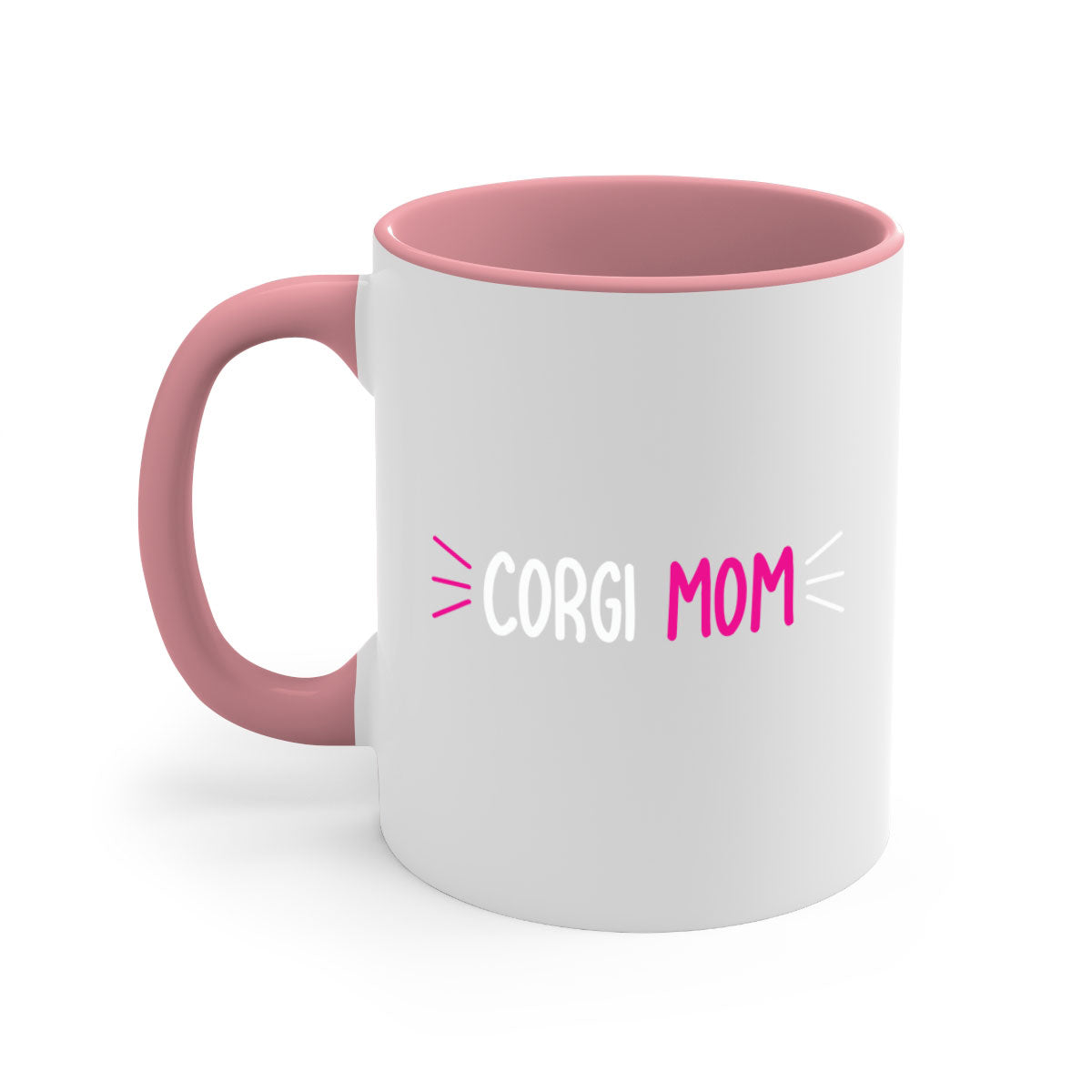 Corgi Mom 192# Mug with colorful handle and glossy finish, perfect for coffee or tea.