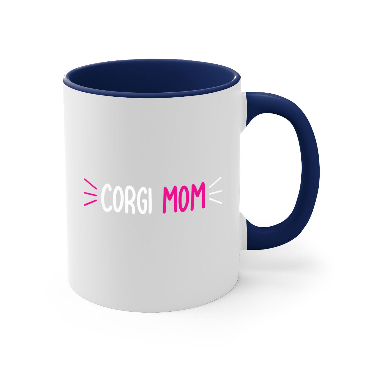 Corgi Mom 192# Mug with colorful handle and glossy finish, perfect for coffee or tea.