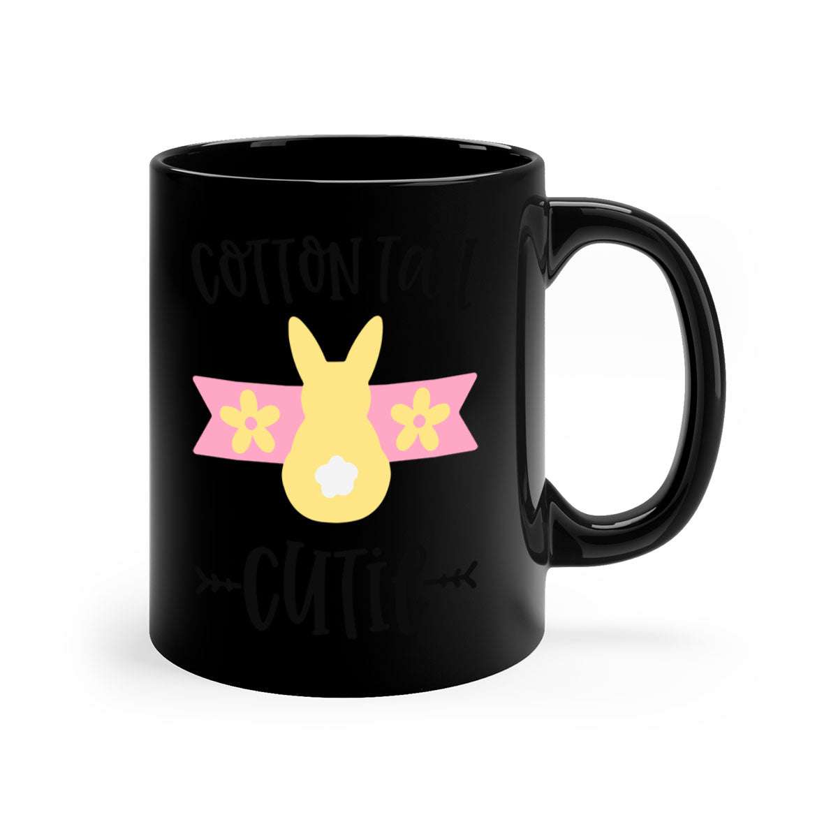 Cotton Tail Cutie 63# Mug with colorful handle and glossy finish, perfect for Easter celebrations.