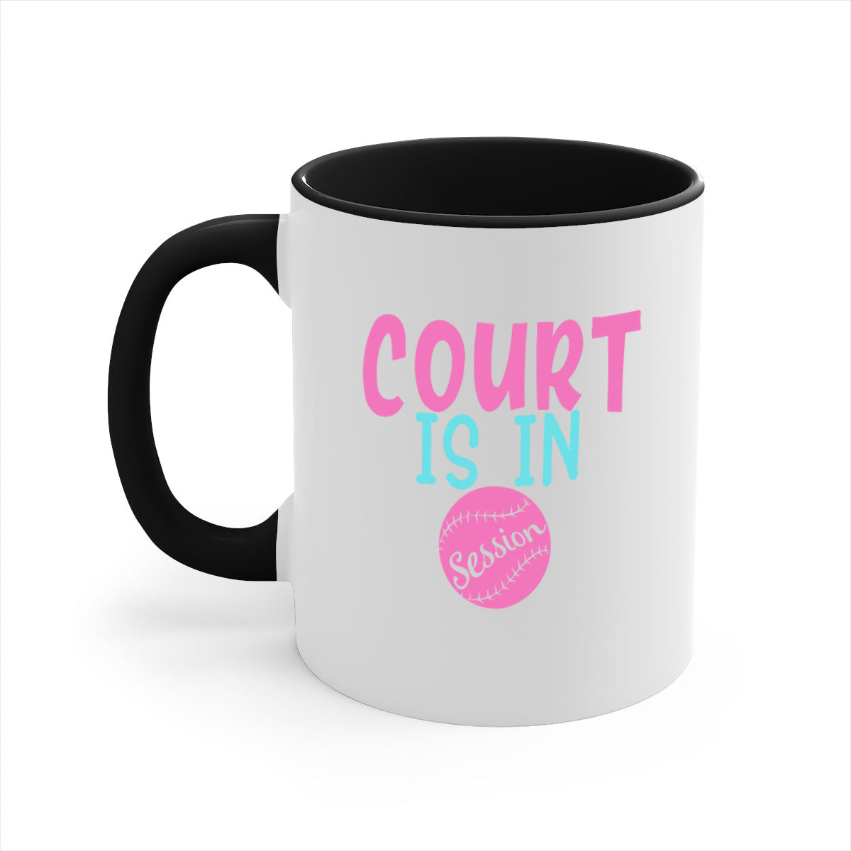Court is in Session 1997# Mug with two-tone design, featuring a colored handle and glossy finish, available in multiple colors.