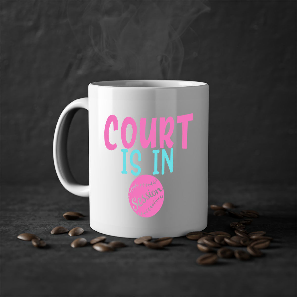 Court is in Session 1997# Mug with two-tone design, featuring a colored handle and glossy finish, available in multiple colors.