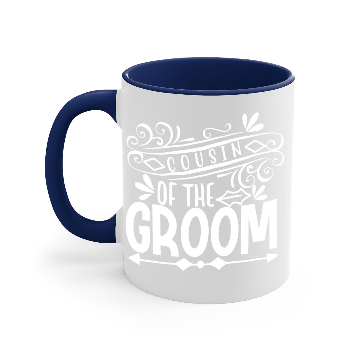 Cousin of the 2# Mug featuring a glossy finish, colored handle, and interior, available in multiple colors.