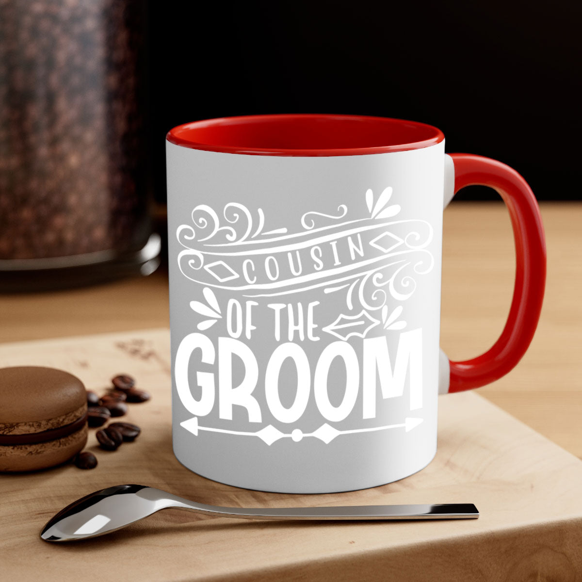 Cousin of the 2# Mug featuring a glossy finish, colored handle, and interior, available in multiple colors.