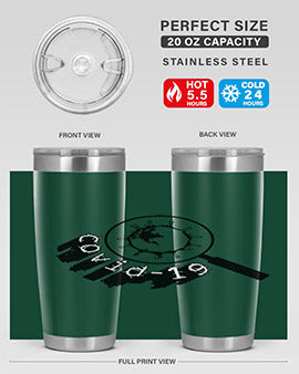 Covid Style 57# Tumbler featuring double wall vacuum insulation and a stylish design, perfect for hot and cold beverages.