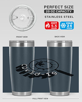 Covid Style 57# Tumbler featuring double wall vacuum insulation and a stylish design, perfect for hot and cold beverages.