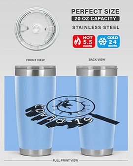 Covid Style 57# Tumbler featuring double wall vacuum insulation and a stylish design, perfect for hot and cold beverages.
