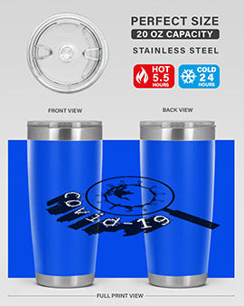 Covid Style 57# Tumbler featuring double wall vacuum insulation and a stylish design, perfect for hot and cold beverages.