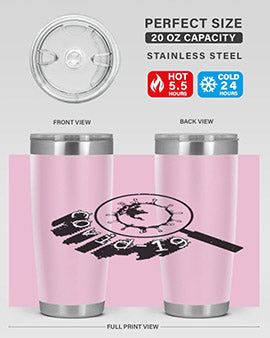 Covid Style 57# Tumbler featuring double wall vacuum insulation and a stylish design, perfect for hot and cold beverages.