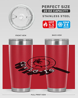 Covid Style 57# Tumbler featuring double wall vacuum insulation and a stylish design, perfect for hot and cold beverages.