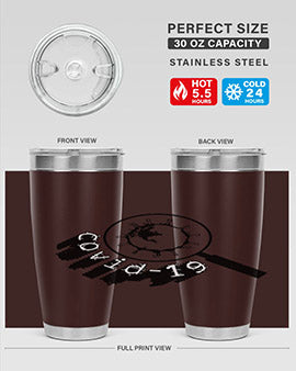 Covid Style 57# Tumbler featuring double wall vacuum insulation and a stylish design, perfect for hot and cold beverages.