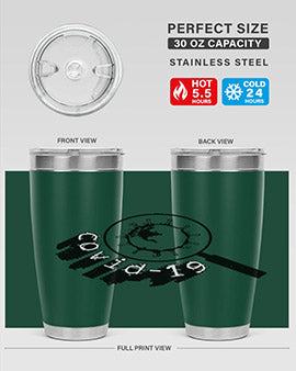 Covid Style 57# Tumbler featuring double wall vacuum insulation and a stylish design, perfect for hot and cold beverages.