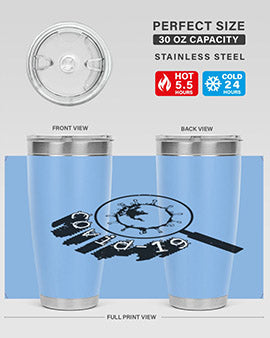 Covid Style 57# Tumbler featuring double wall vacuum insulation and a stylish design, perfect for hot and cold beverages.