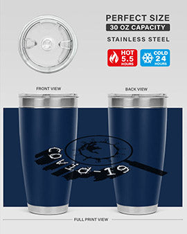 Covid Style 57# Tumbler featuring double wall vacuum insulation and a stylish design, perfect for hot and cold beverages.