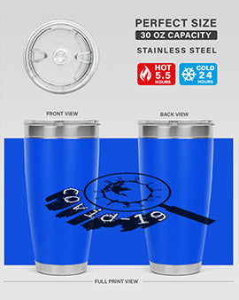 Covid Style 57# Tumbler featuring double wall vacuum insulation and a stylish design, perfect for hot and cold beverages.
