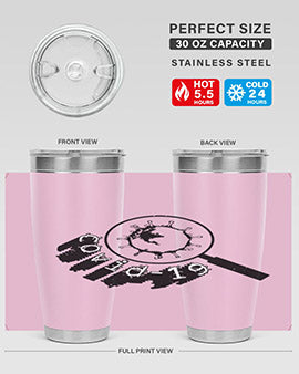 Covid Style 57# Tumbler featuring double wall vacuum insulation and a stylish design, perfect for hot and cold beverages.
