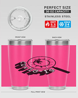 Covid Style 57# Tumbler featuring double wall vacuum insulation and a stylish design, perfect for hot and cold beverages.