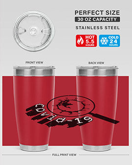 Covid Style 57# Tumbler featuring double wall vacuum insulation and a stylish design, perfect for hot and cold beverages.