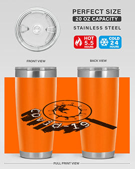 Covid Style 57# Tumbler featuring double wall vacuum insulation and a stylish design, perfect for hot and cold beverages.