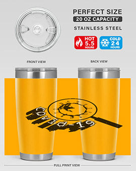 Covid Style 57# Tumbler featuring double wall vacuum insulation and a stylish design, perfect for hot and cold beverages.