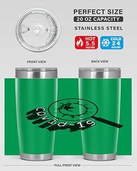 Covid Style 57# Tumbler featuring double wall vacuum insulation and a stylish design, perfect for hot and cold beverages.