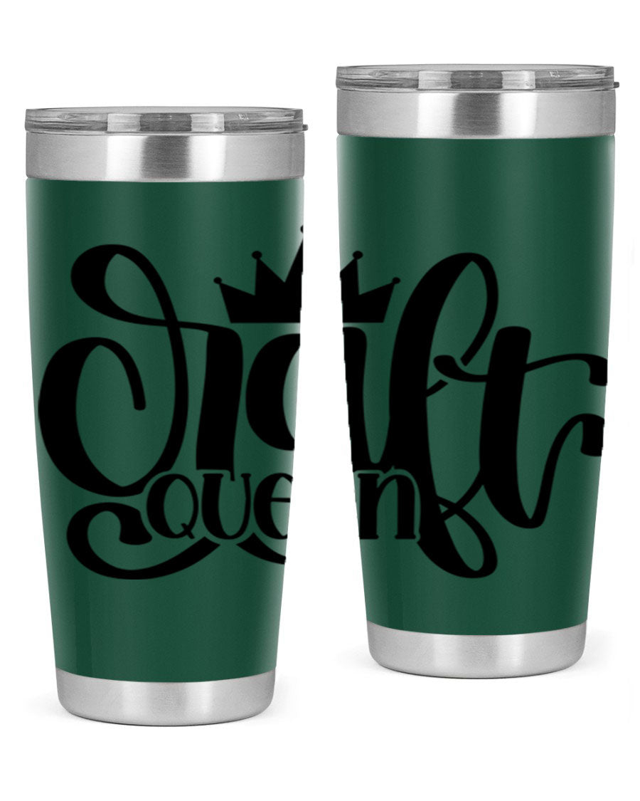 Craft Queen 37# Tumbler, a stylish 20oz double wall vacuum stainless steel tumbler with a press-in lid, perfect for hot and cold beverages.