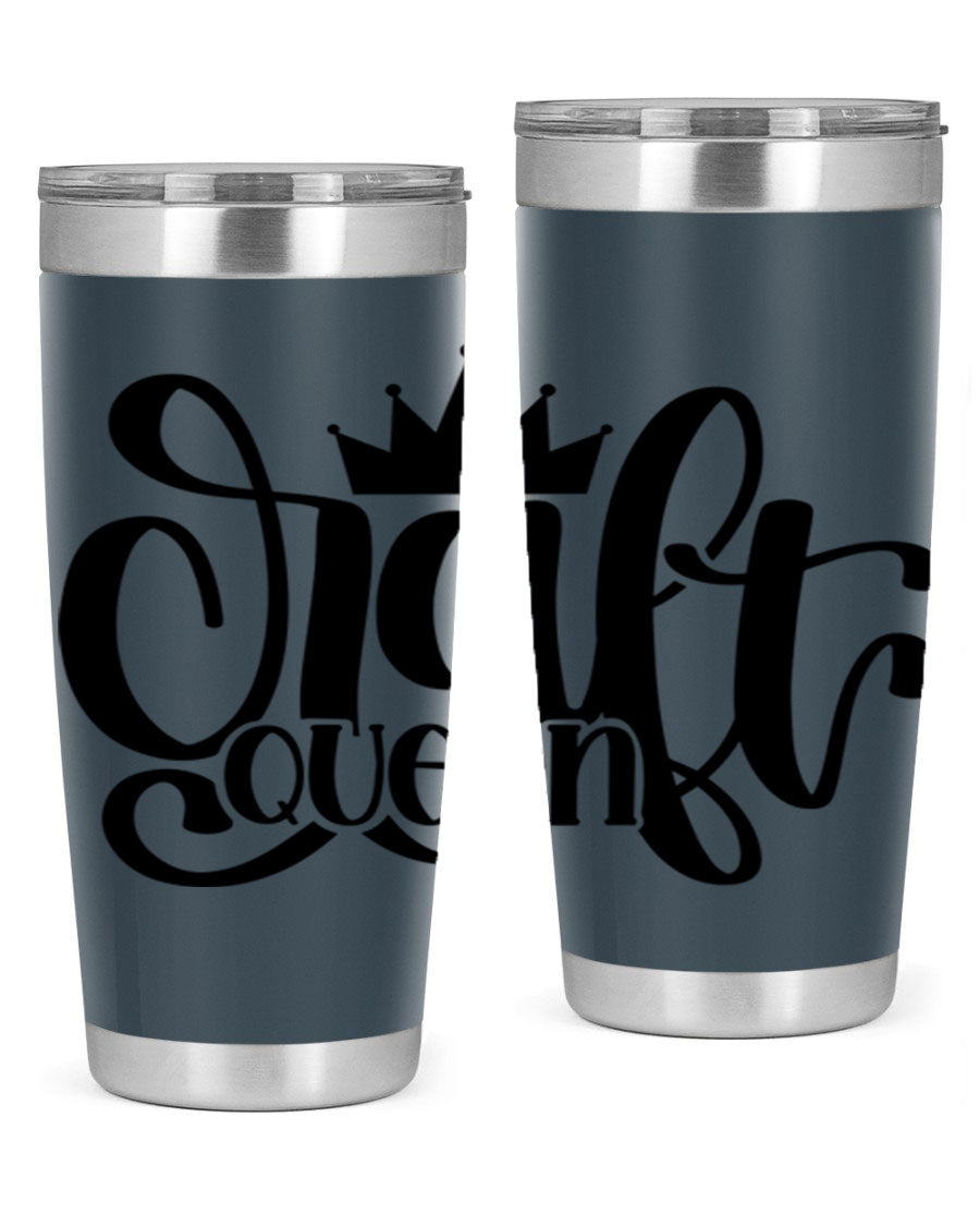 Craft Queen 37# Tumbler, a stylish 20oz double wall vacuum stainless steel tumbler with a press-in lid, perfect for hot and cold beverages.