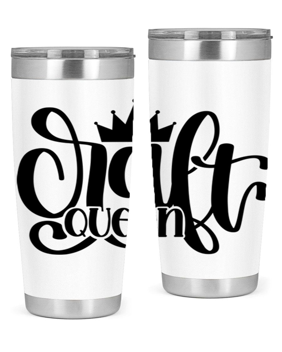 Craft Queen 37# Tumbler, a stylish 20oz double wall vacuum stainless steel tumbler with a press-in lid, perfect for hot and cold beverages.