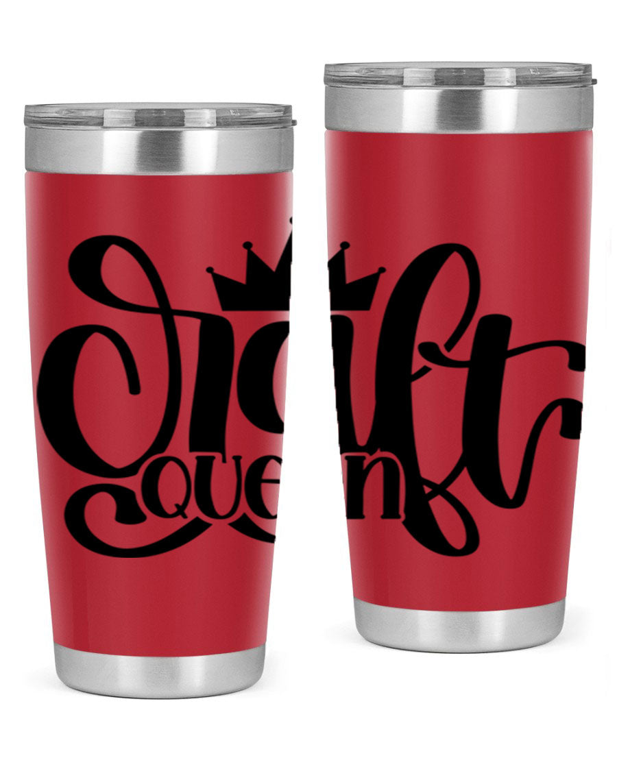 Craft Queen 37# Tumbler, a stylish 20oz double wall vacuum stainless steel tumbler with a press-in lid, perfect for hot and cold beverages.