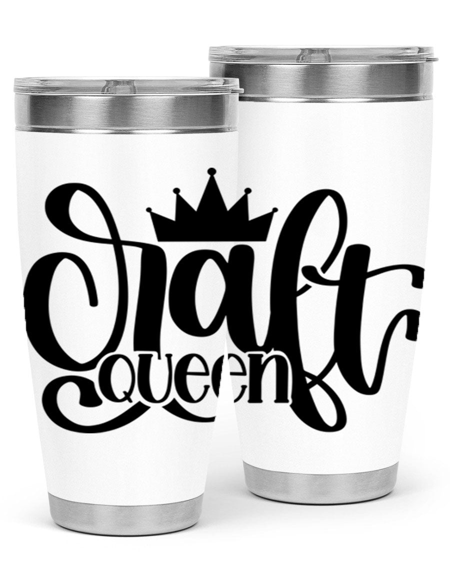 Craft Queen 37# Tumbler, a stylish 20oz double wall vacuum stainless steel tumbler with a press-in lid, perfect for hot and cold beverages.