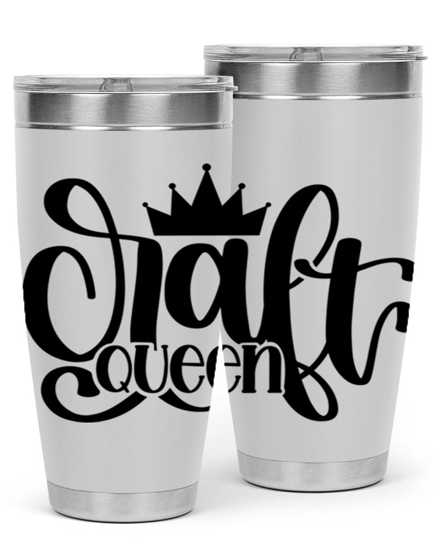 Craft Queen 37# Tumbler, a stylish 20oz double wall vacuum stainless steel tumbler with a press-in lid, perfect for hot and cold beverages.