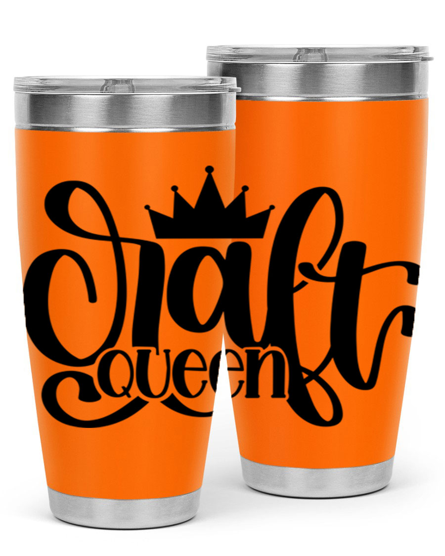 Craft Queen 37# Tumbler, a stylish 20oz double wall vacuum stainless steel tumbler with a press-in lid, perfect for hot and cold beverages.