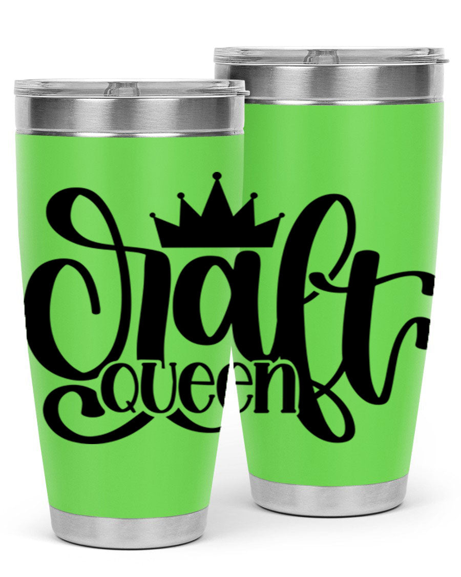 Craft Queen 37# Tumbler, a stylish 20oz double wall vacuum stainless steel tumbler with a press-in lid, perfect for hot and cold beverages.