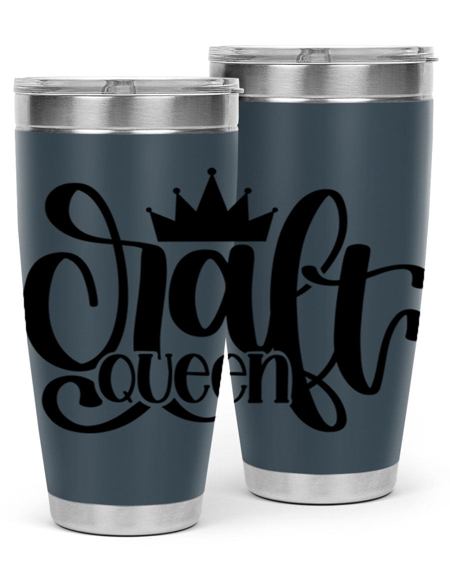 Craft Queen 37# Tumbler, a stylish 20oz double wall vacuum stainless steel tumbler with a press-in lid, perfect for hot and cold beverages.